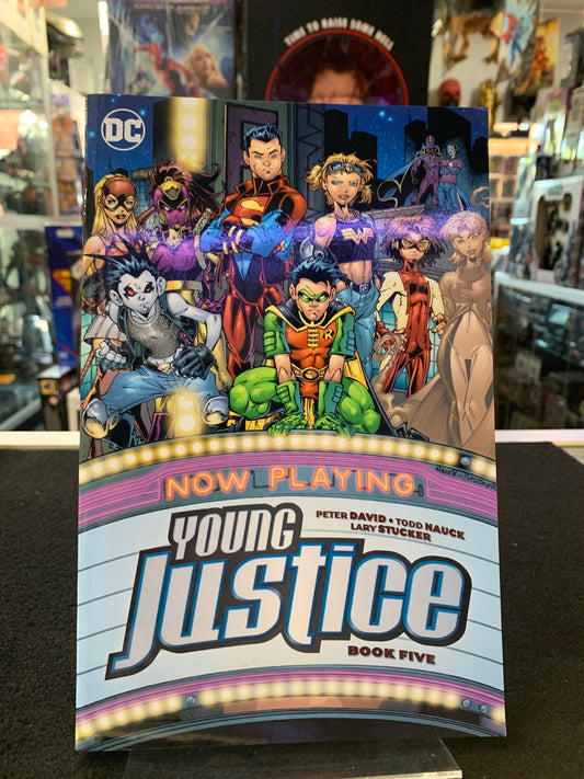 DC young justice now playing graphic novel