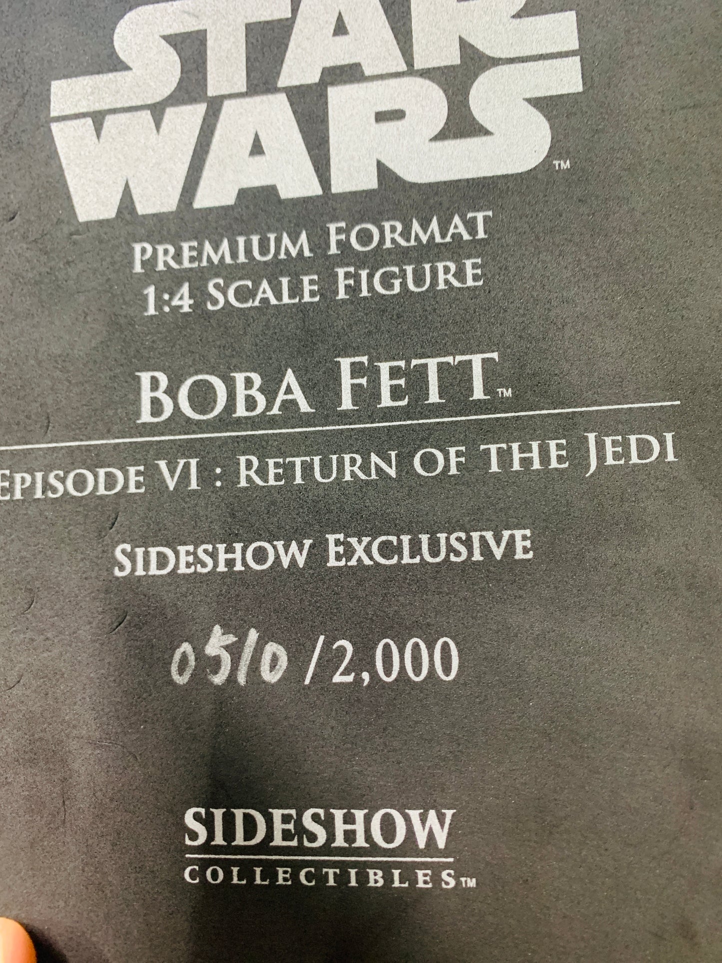 Star Wars Boba fett sideshow premium format