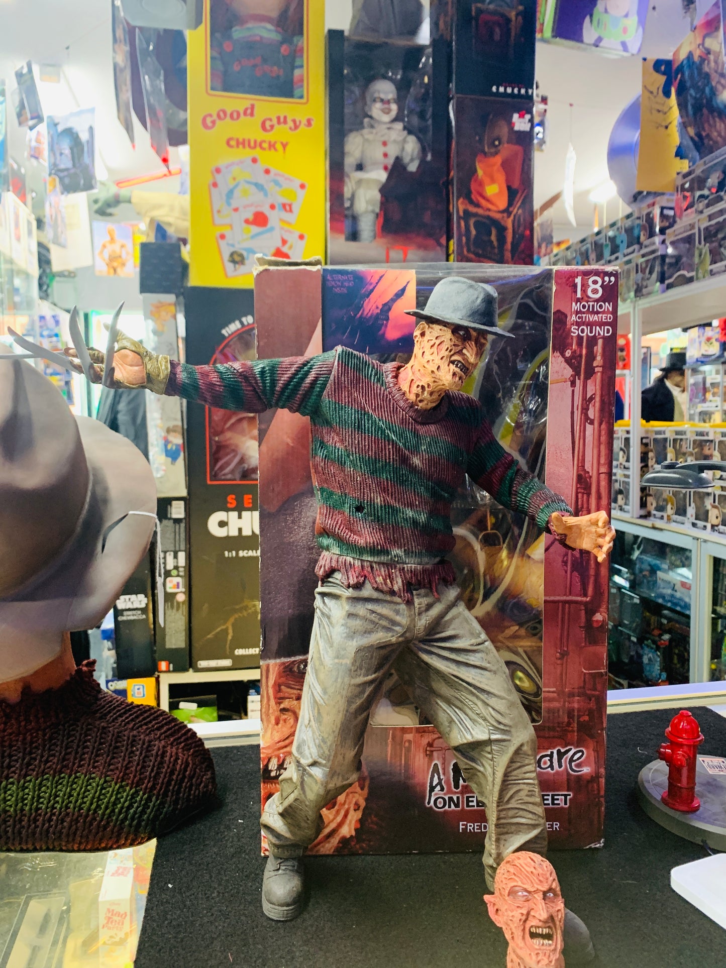 Freddy Krueger 18 inch motion activated sound with second head