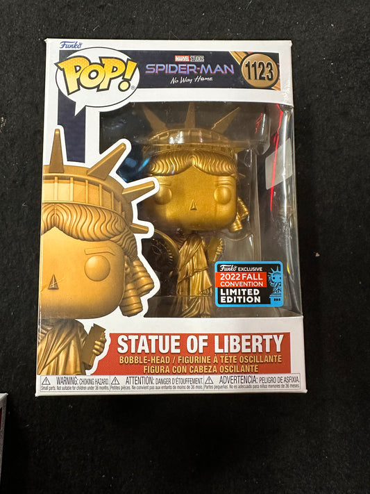 FUNKO POP MARVEL SPIDER-MAN STATUE OF LIBERTY #1123 LIMITED EDITION