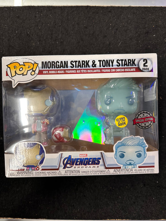 FUNKO POP MARVEL AVENGERS ENDGAME MORGAN STARK & TONY STARK 2 PACK SPECIAL EDITION