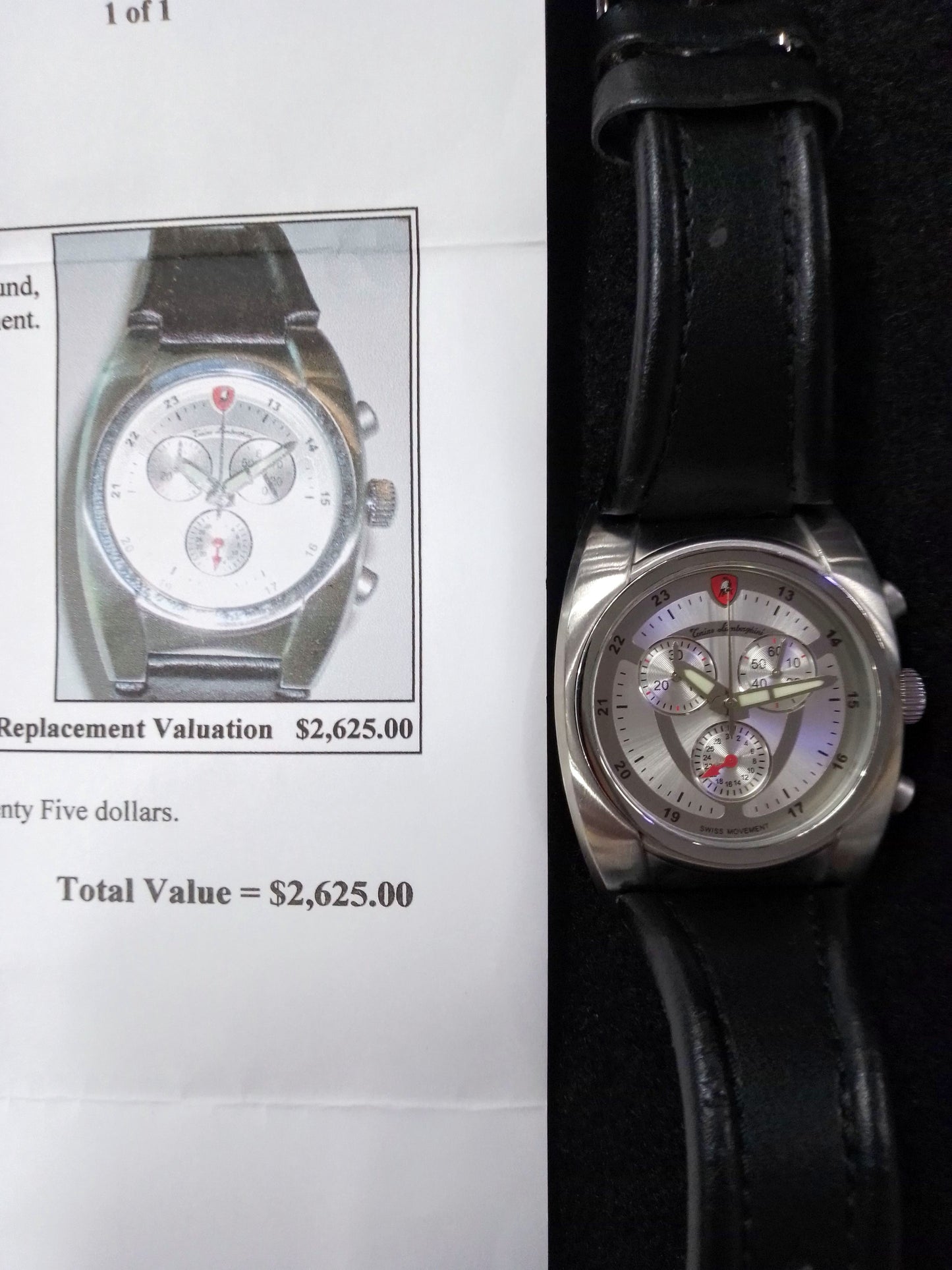 Tonino Lamborghini En0381.102 Chronograph Watch + Valuation = $2625.00 - N06536