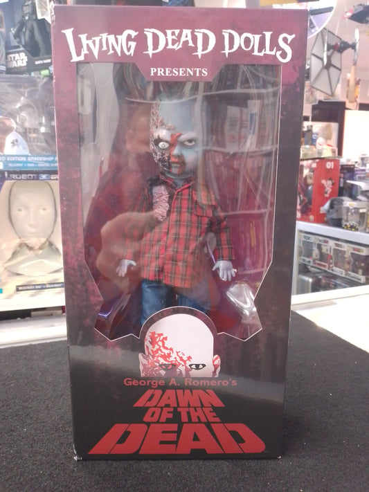 Mezco Living Dead Dolls Dawn of the Dead Plaid Shirt Zombie George Romero - N08552