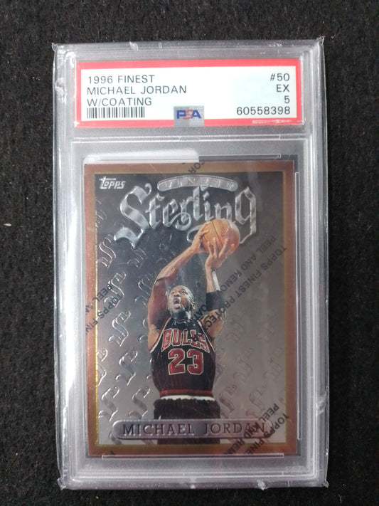 Michael Jordan Topps 1996 Finest Sterling W/Coating PSA Graded Card - N08959