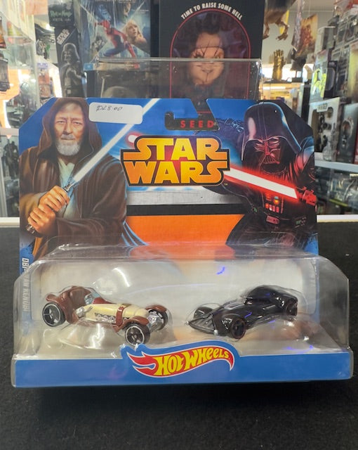 Hot Wheels Star Wars Diecast Cars 2 Pack - Obi Wan Kenobi and Darth Vader