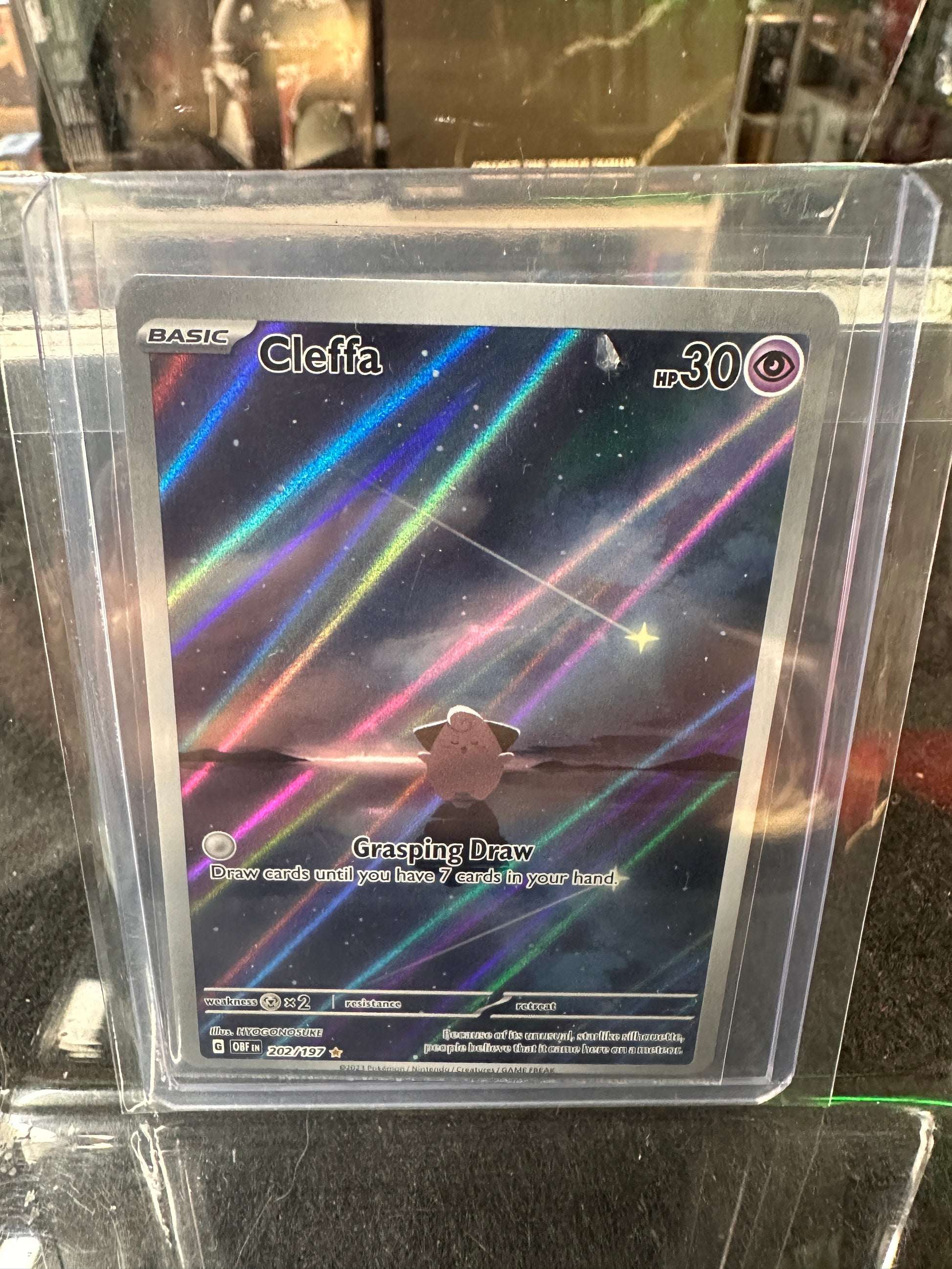 Cleffa 202/197 - Illustration Rare Obsidian Flames Pokemon Card Captain Comics and Collectables Pty Ltd Cleffa 202/197 - Illustration Rare Obsidian Flames Pokemon Card Captain Comics and Collectables Pty Ltd
