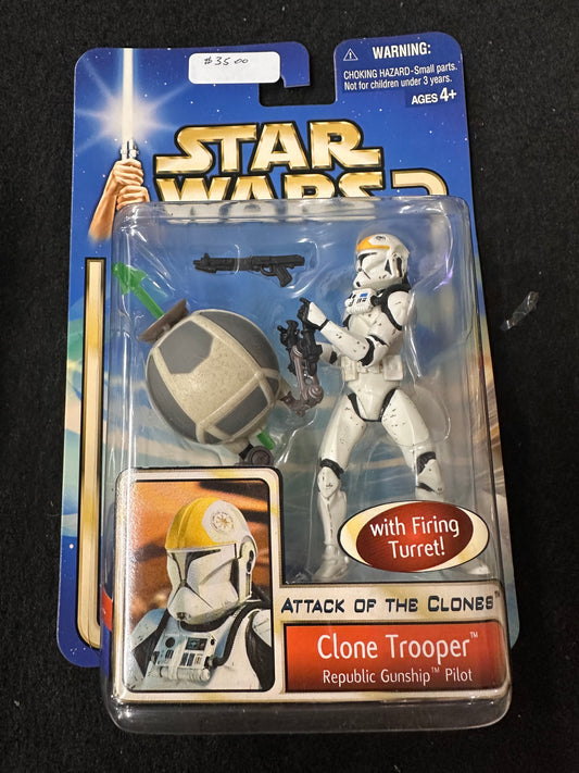 Star Wars Attack of the Clones Clone Trooper Republic Gunship Pilot Hasbro 2002