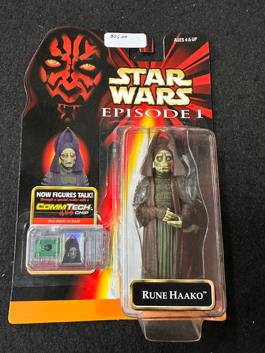 Star Wars Rune Haako & CommTech Chip Episode I 1999 Vintage 3.75" Action Figure