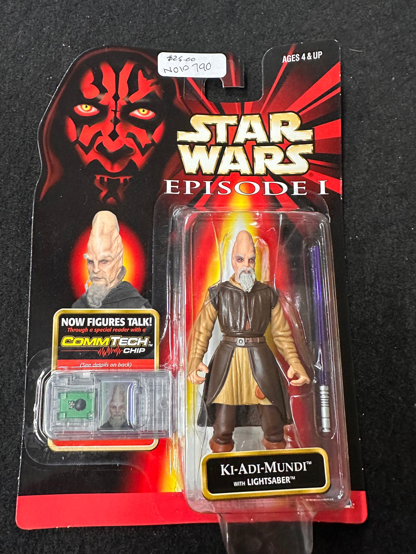 Kenner Star Wars MOC Episode 1 Ki-Adi-Mundi with Purple Lightsaber New Comm Tech