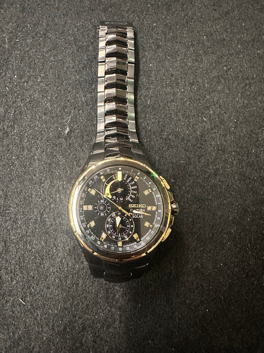 SEIKO BLACK MEN'S WATCH