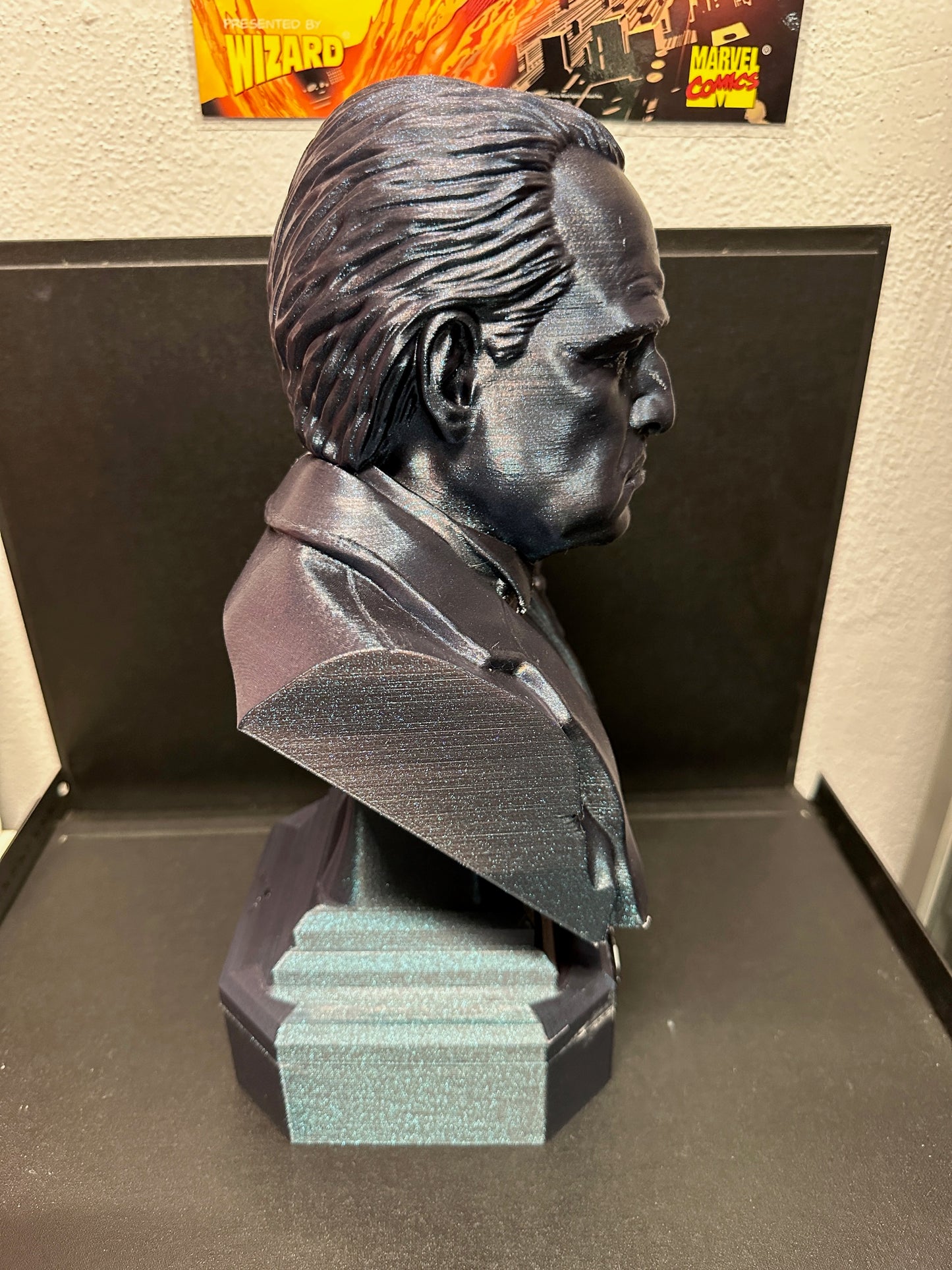 The Godfather Don Vito Corleone Bust Custom Statue - La Mana Nera Black