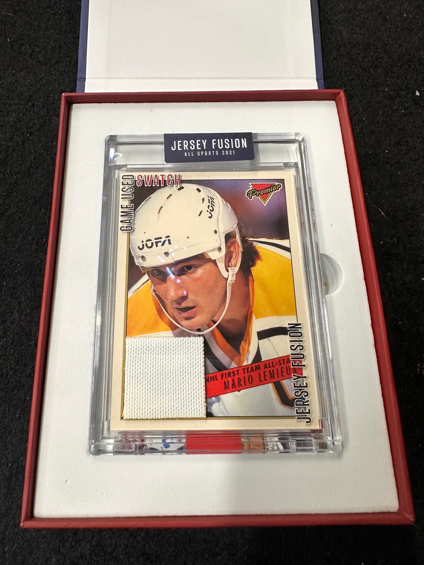 JERSEY FUSION ALL SPORTS 2021 EDITION SPORTS CARDS MARIO LEMIEUX JF-ML00