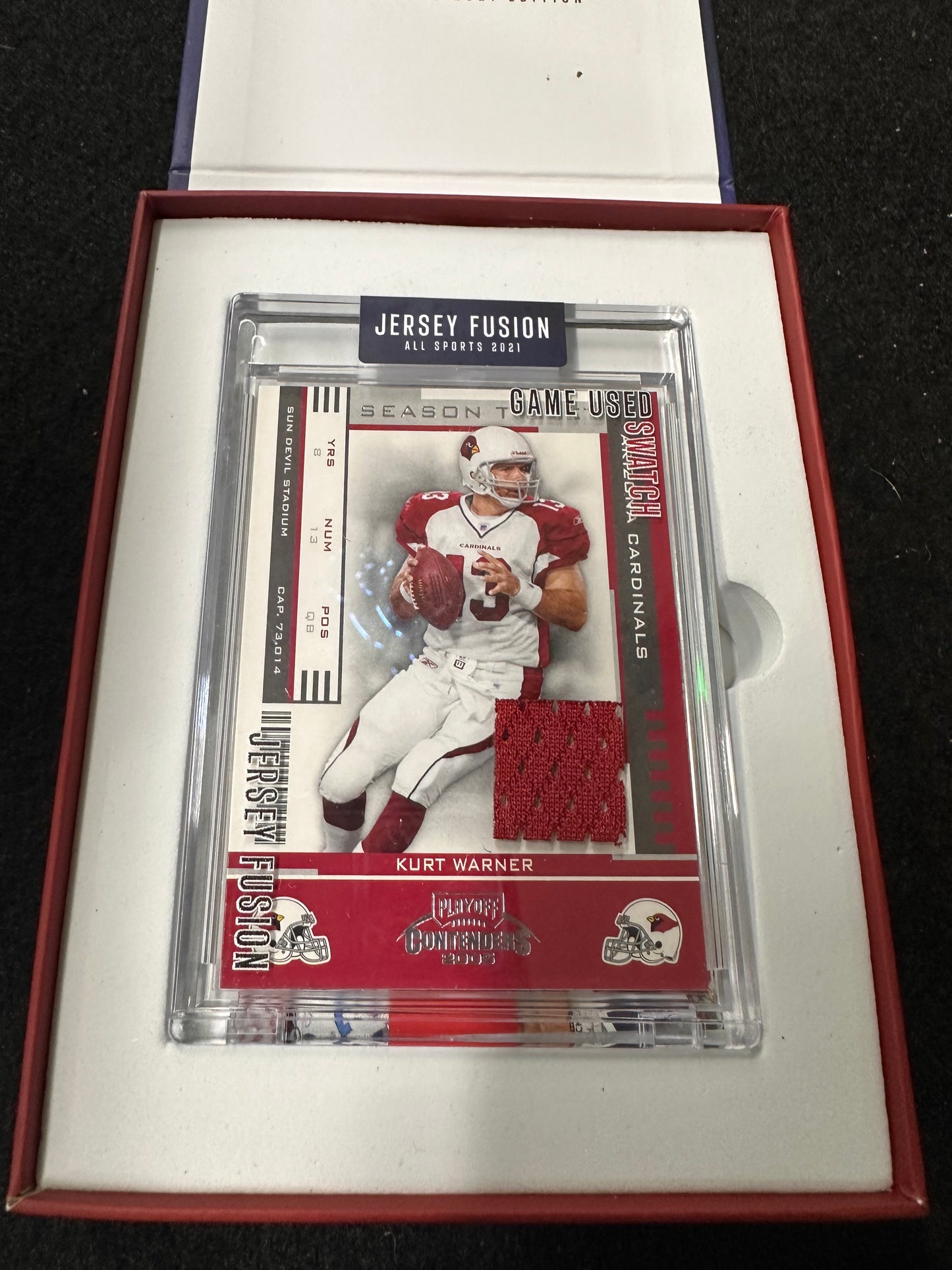 JERSEY FUSION ALL SPORTS 2021 EDITION SPORTS CARDS KURT WARNER JF-KW08