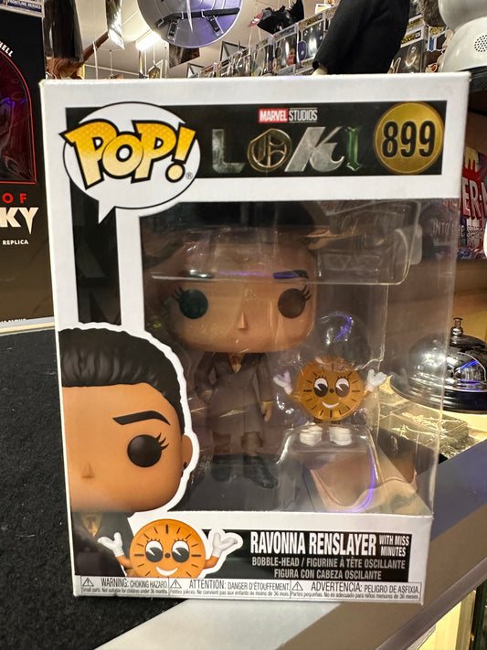 FUNKO POP MARVEL STUDIOS LOKI RAVONNA RENSLAYER WITH MISS MINUTES #899