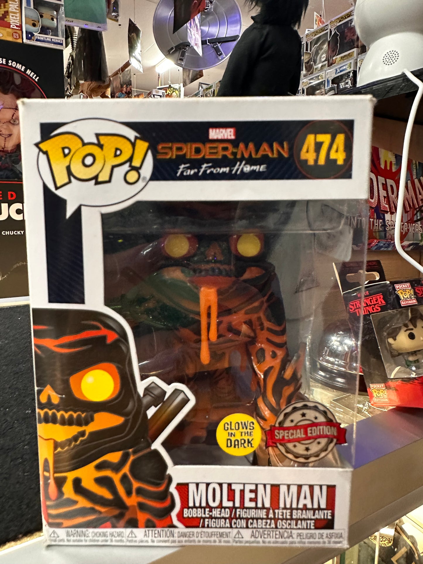 FUNKO POP MARVEL SPIDER-MAN FAR FROM HOME MOLTEN MAN #474 SPECIAL EDITION