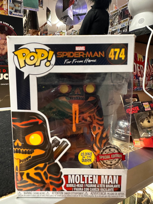 FUNKO POP MARVEL SPIDER-MAN FAR FROM HOME MOLTEN MAN #474 SPECIAL EDITION