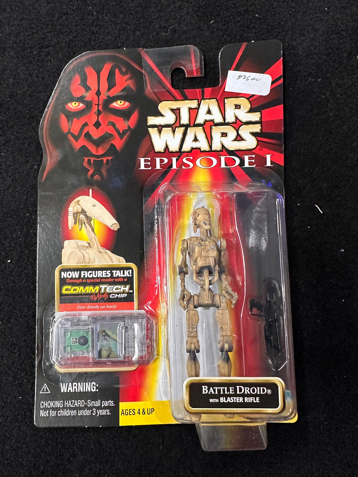 STAR WARS EPISODE 1 BATTLE DROID WITH BLASTER RIFLE (COMMTECH CHIP)