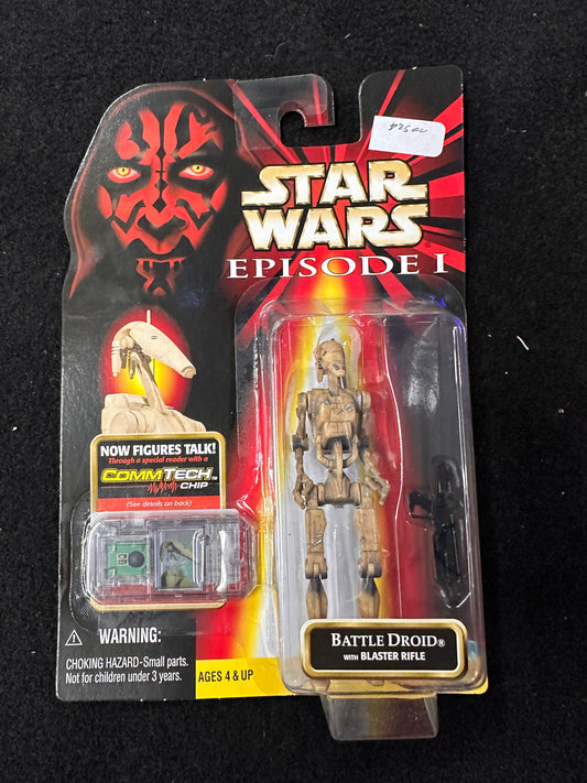 STAR WARS EPISODE 1 BATTLE DROID WITH BLASTER RIFLE (COMMTECH CHIP)