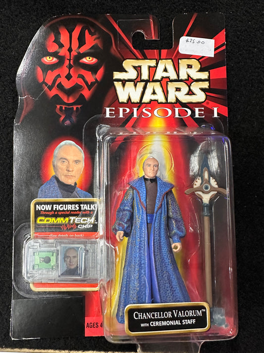 STAR WARS EPISODE 1 CHANCELLOR VALORUM WTH CEREMONIAL STAFF (COMMTECH CHIP)