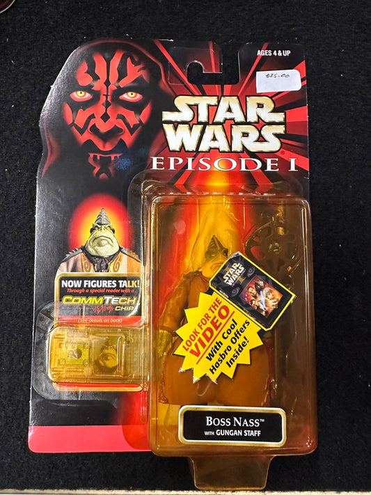 STAR WARS EPISODE 1 BOSS NASS WITH GUNGAN STAFF (COMMTECH CHIP)