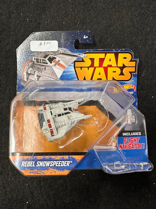 STAR WARS HOT WHEELS REBEL SNOWSPEEDER INCLUDES FLIGHT NAVIGATOR!