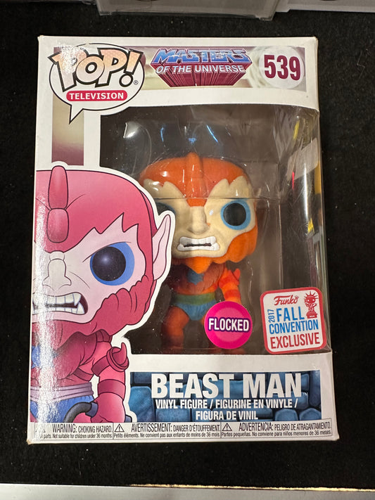 FUNKO POP MASTER OF THE UNIVERSE BEAST MAN FLOCKED FALL EXCLUSIVE #539