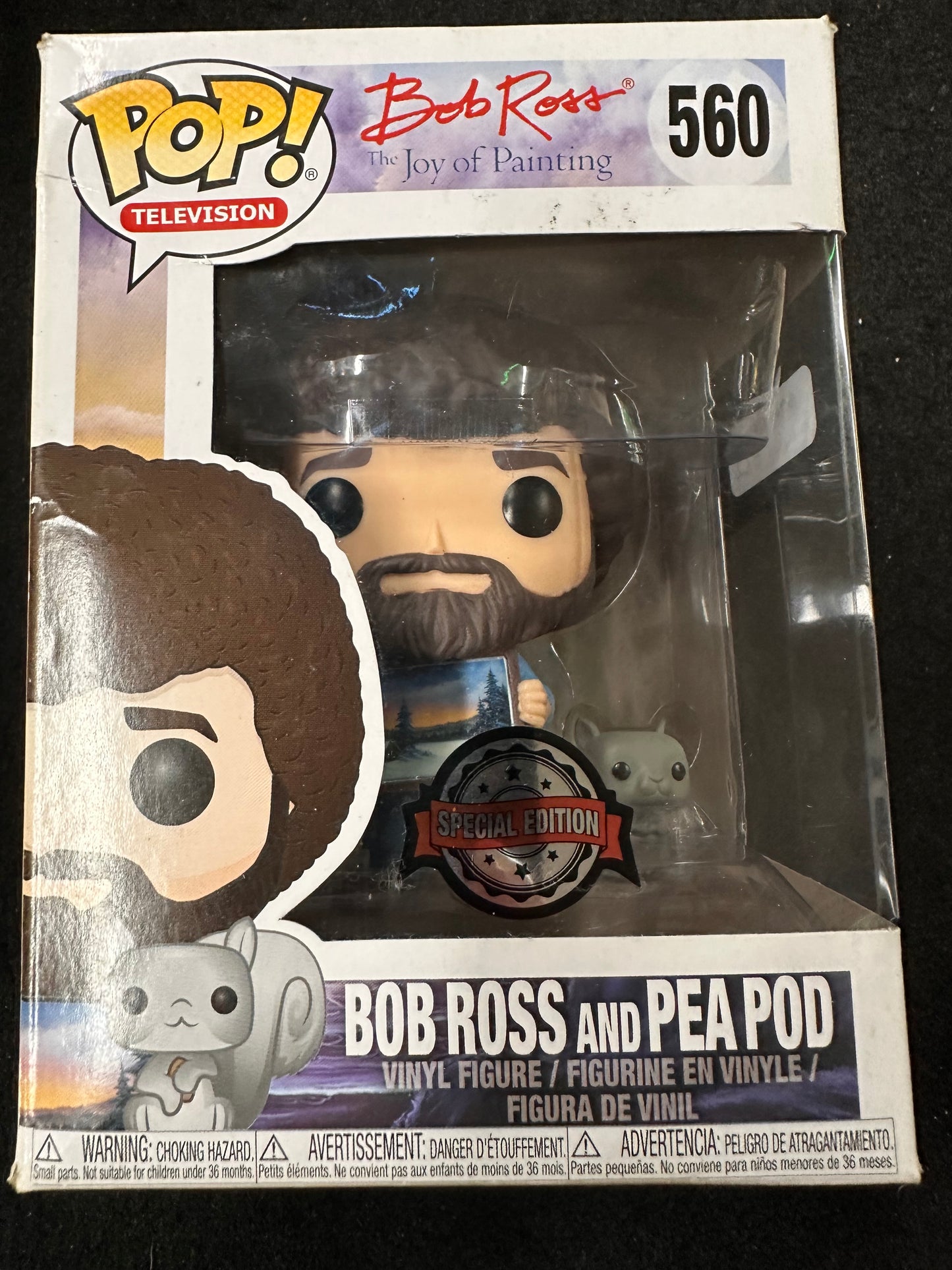 FUNKO POP BOB ROSS THE JOY OF PAINTING BOB ROSS AND PEA POD SPECIAL EDITION #560