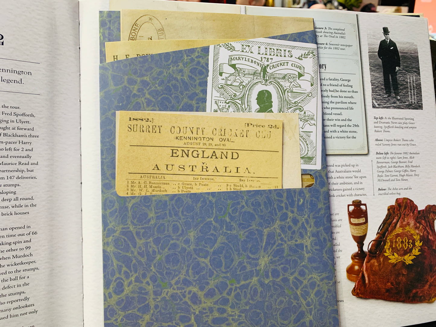 The offical Ashes Treasures with filled memorabilia pulled outs