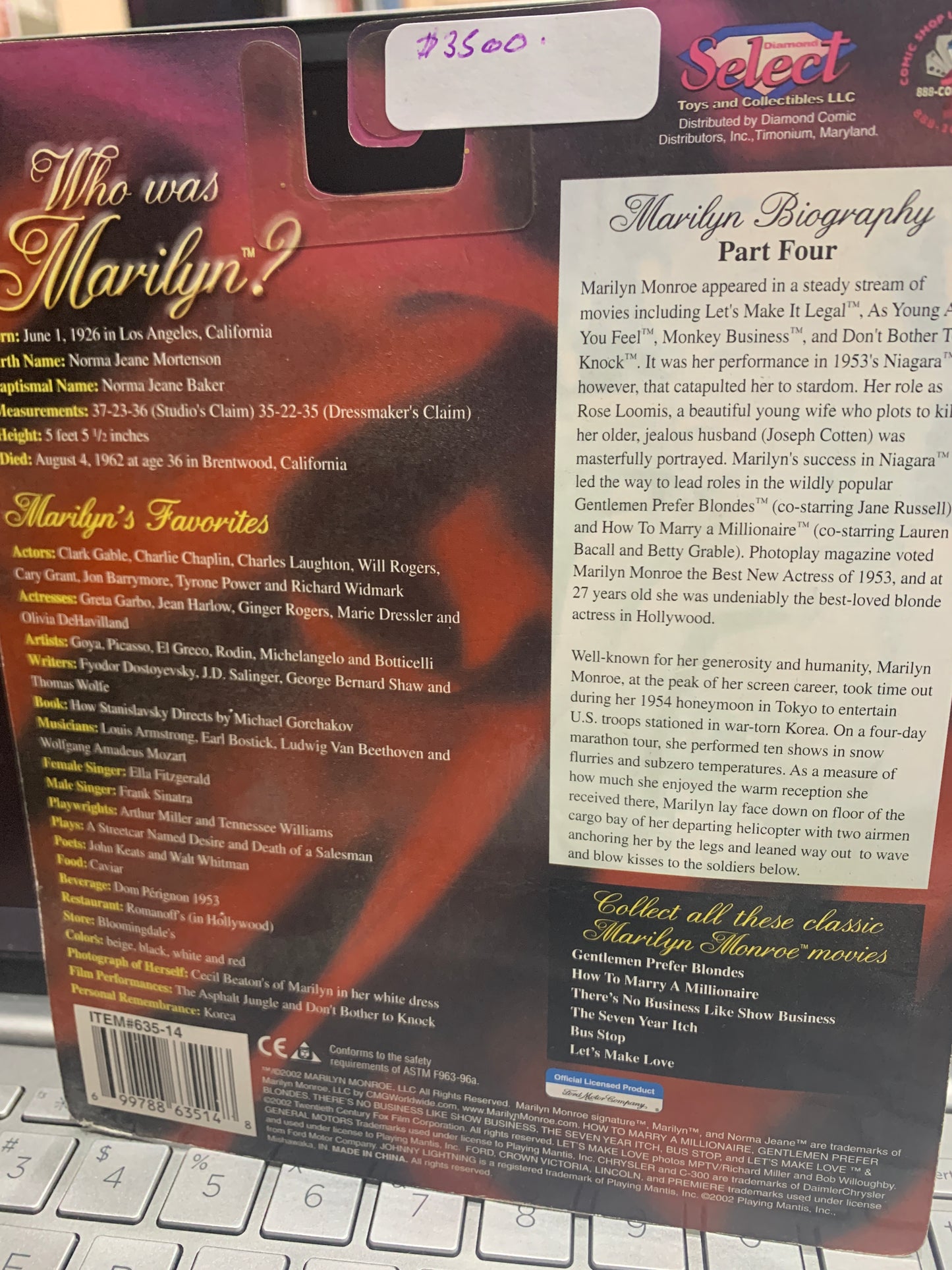 Marilyn Monroe diamond select toy car part four