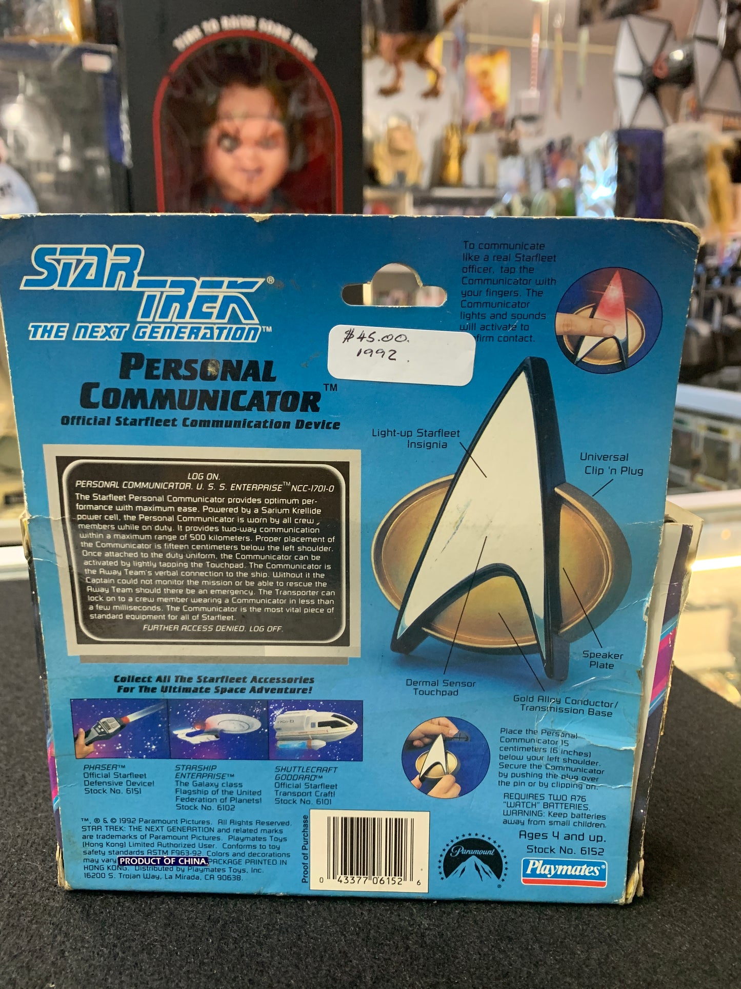 Star Trek the next generation personal communicator 1992