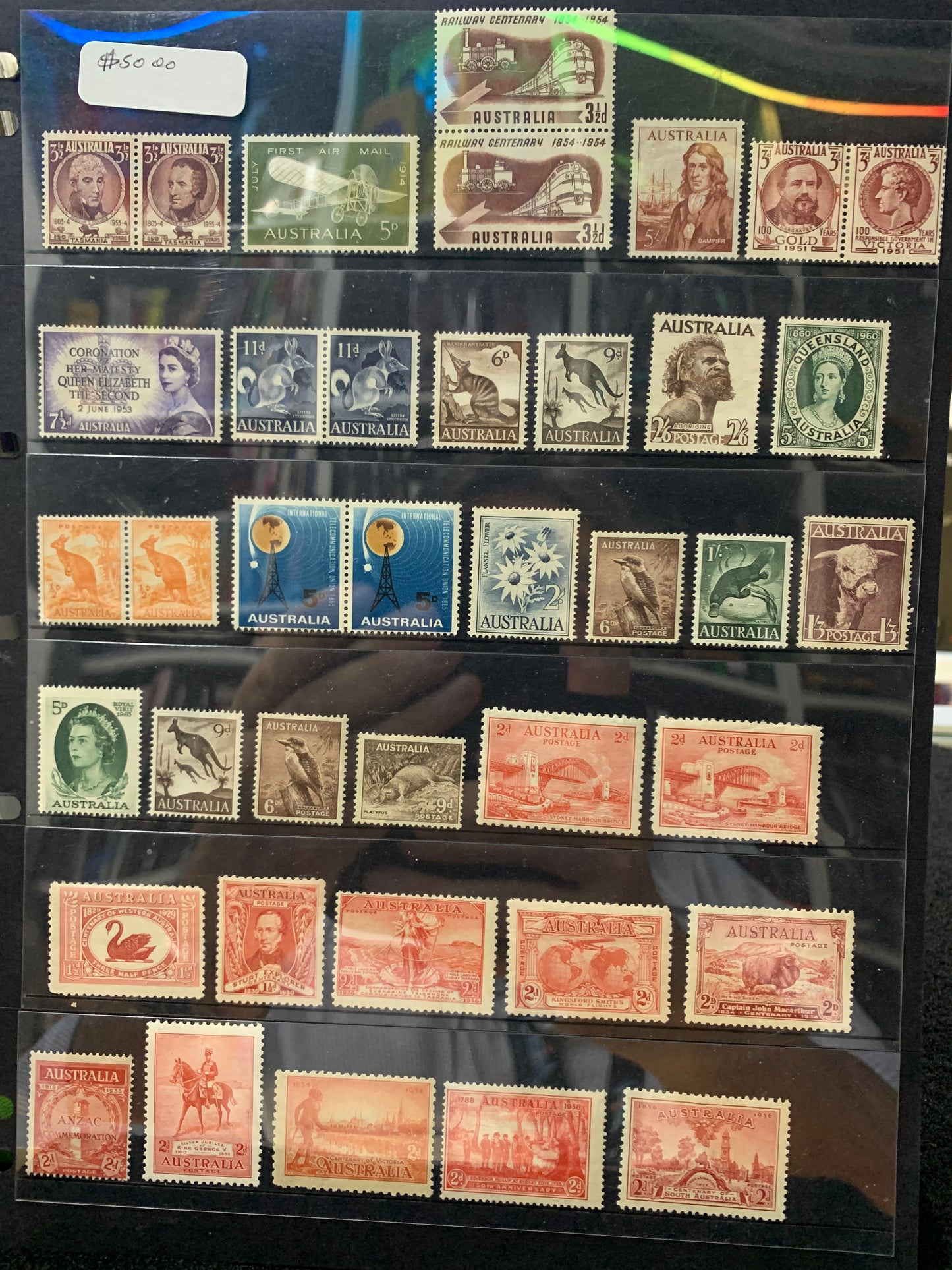 Stamps vintage Australian full page mint