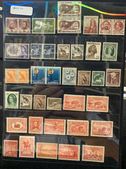 Stamps vintage Australian full page mint