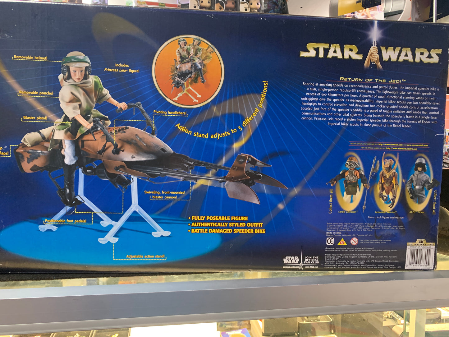 Star wars return of the Jedi Princess Leia speeder bike Hasbro 2003