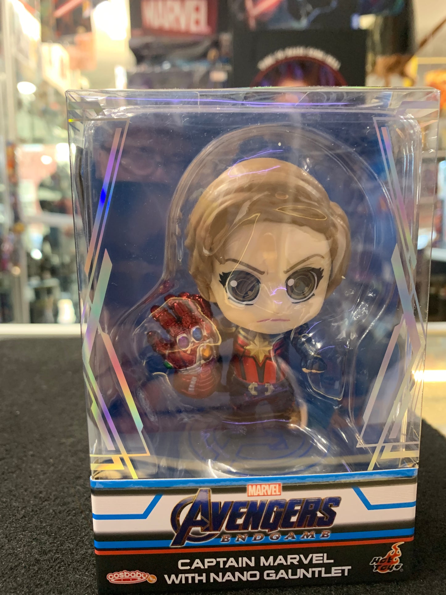 Captain marvel with nano gauntlet endgame Hottoys cosbaby