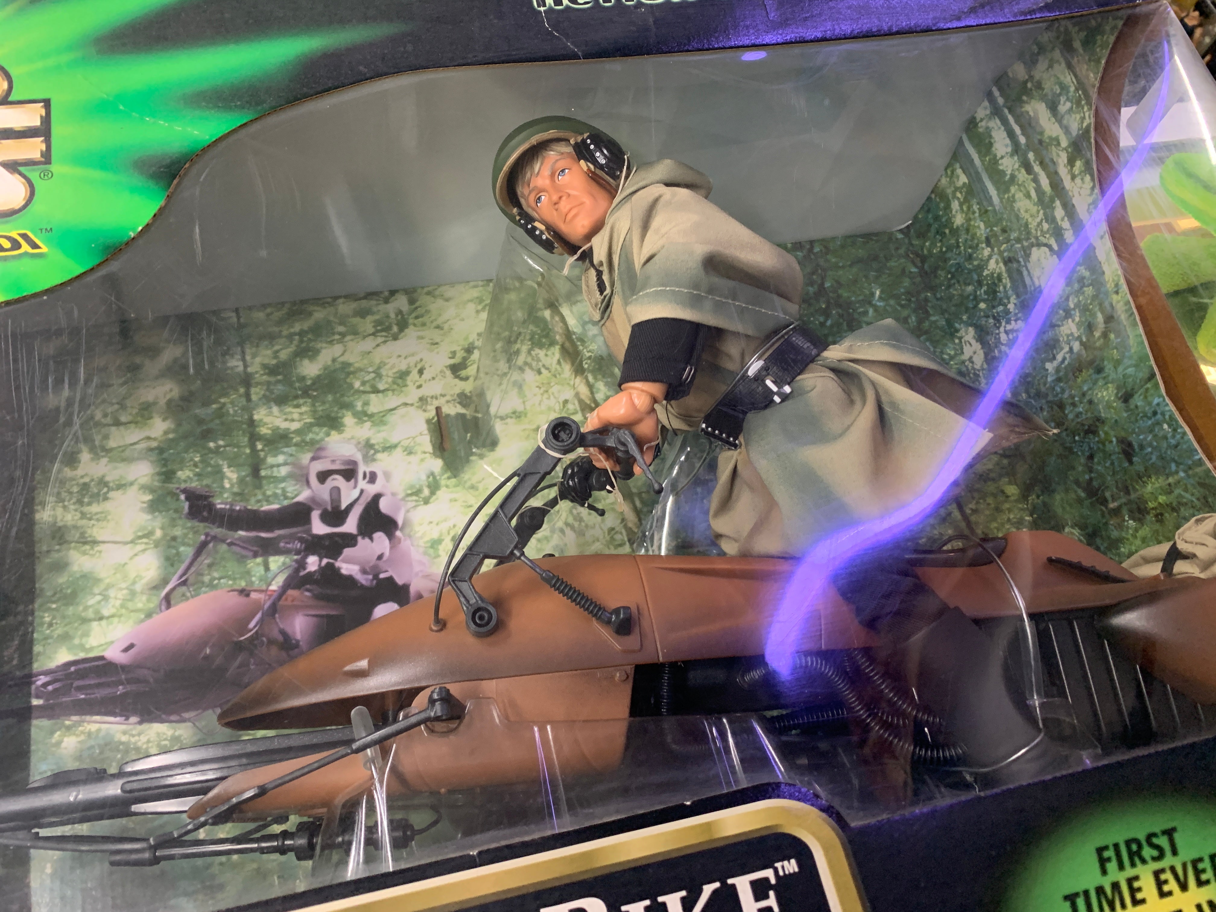 Star Wars The Power Of The Force Speeder Bike Luke Skywalker In Endor Gear 1996
