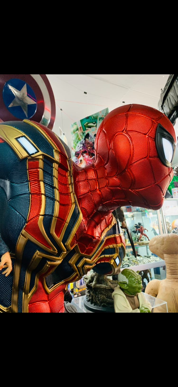 Iron Spider-Man life size bust and lights up absolutely a masterpiece for any collector or movie room