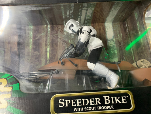 Star wars the power of the force with scout trooper speeder bike Hasbro 2000