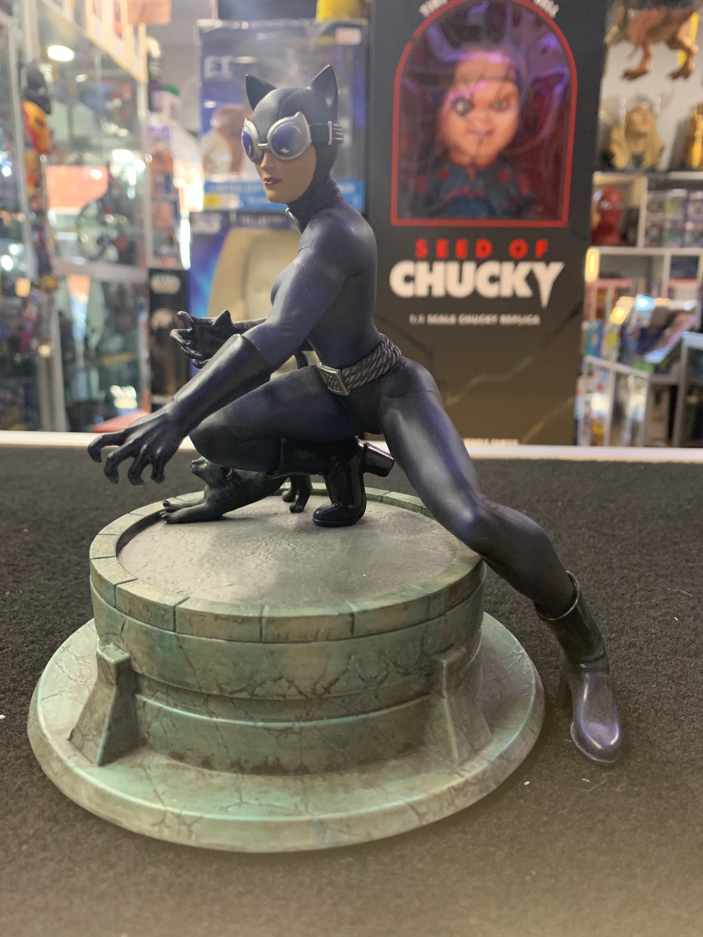Cat woman by Jim Lee statue