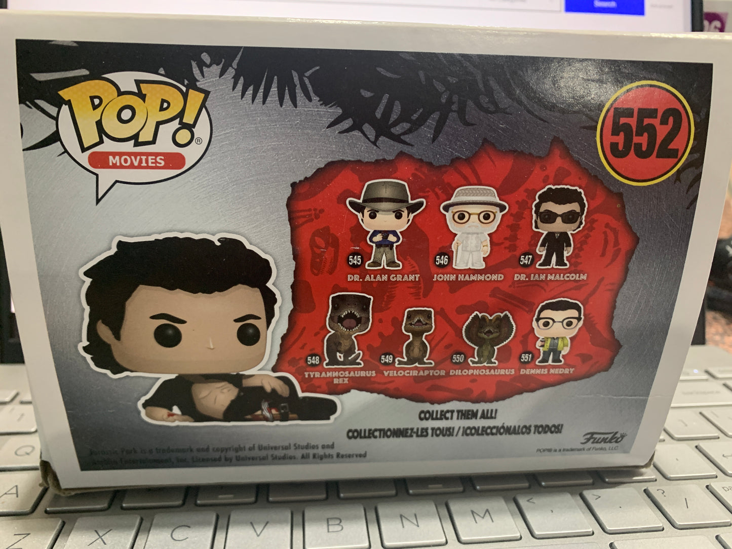 Pop vinyl Dr Ian Malcolm 552 special edition jurassic park