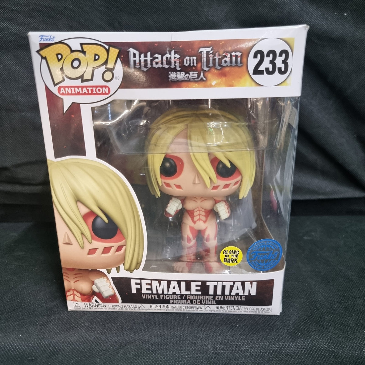 Female Titan Pop 233 Glow - Attack on Titan Funko Pop! Vinyl 2022 - Vaulted