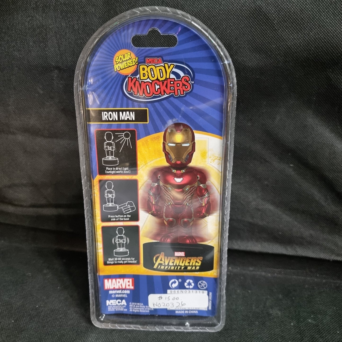 Neca Solar Powered Body Knockers Avengers Infinity War Iron Man Red Gold