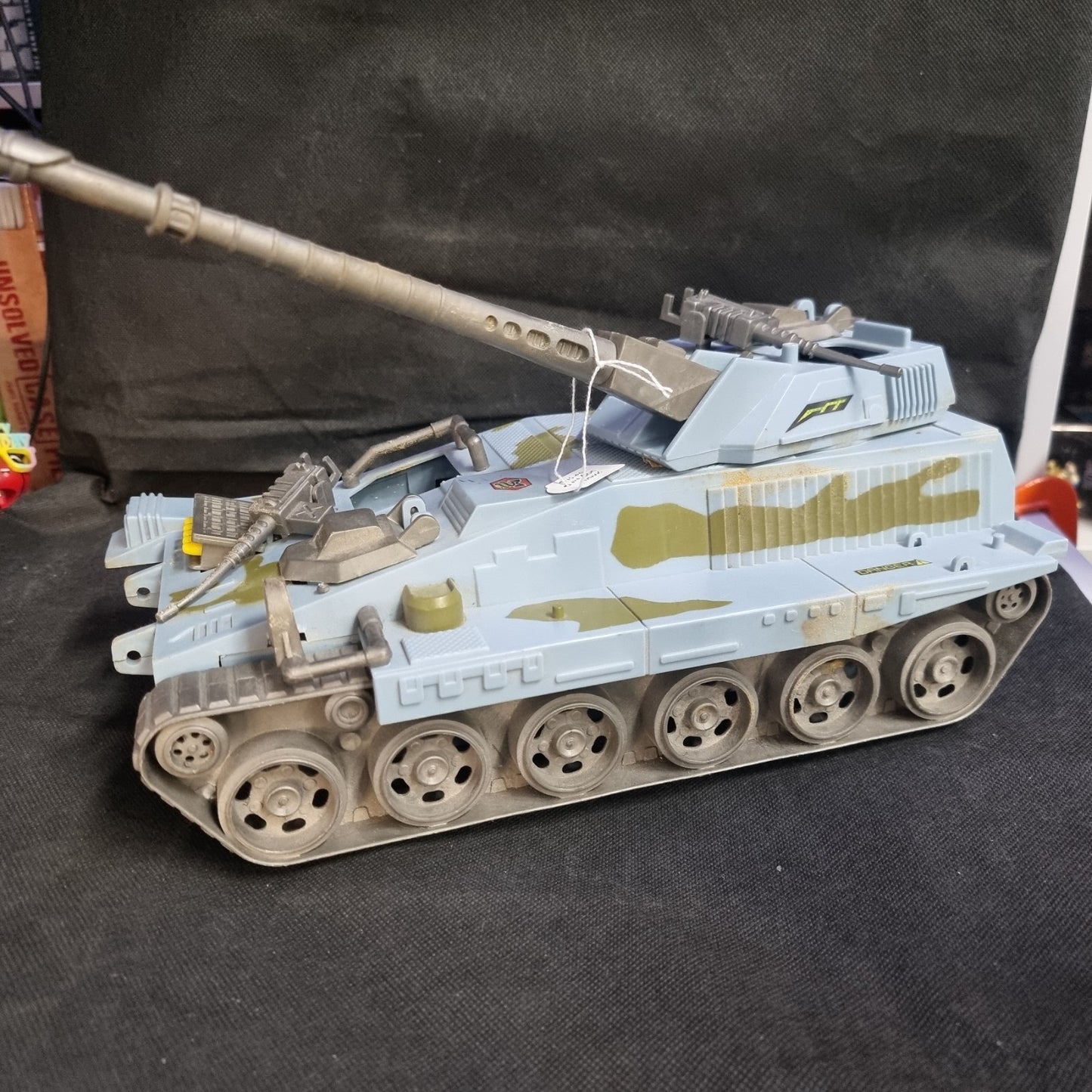1986 Lanard Military Tank Marauders 80s GI Joe Blue Camo Incomplete As Is