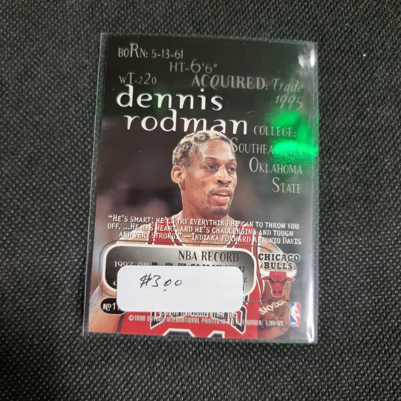 1998-99 SKYBOX THUNDER # 112 DENNIS RODMAN  BASKETBALL CARD 