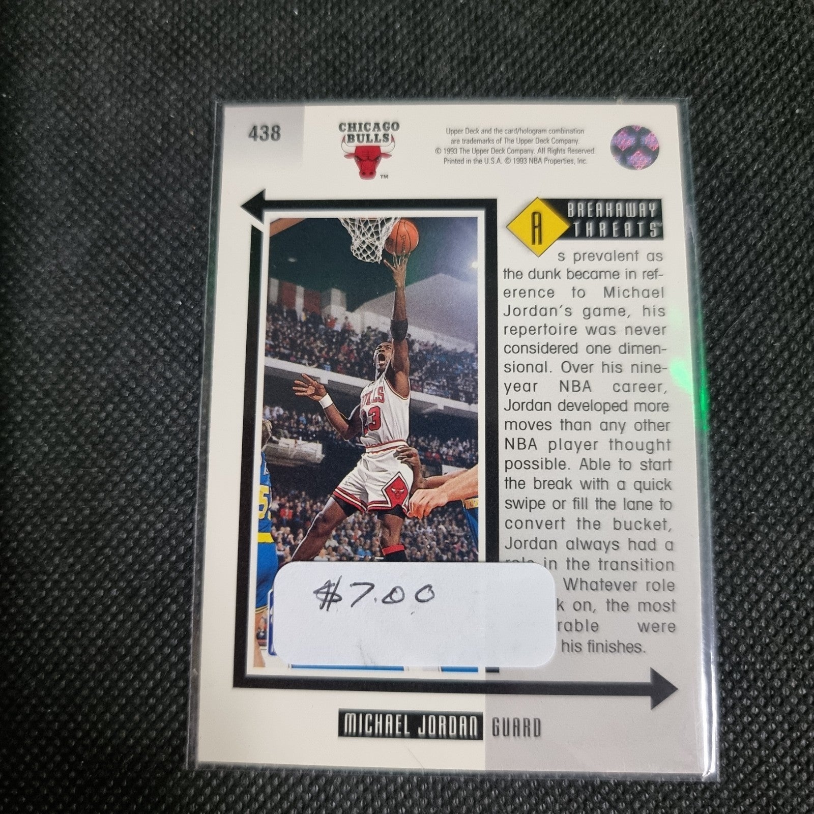 1993-94 Upperdeck Basketball Michael Jordan #438 Breakaway Threats