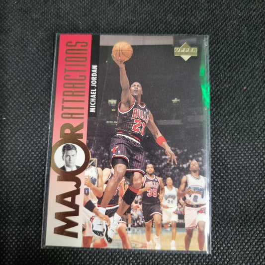 1995 Upper Deck #339 Michael Jordan w/Charlie Sheen "Major Attractions" BK