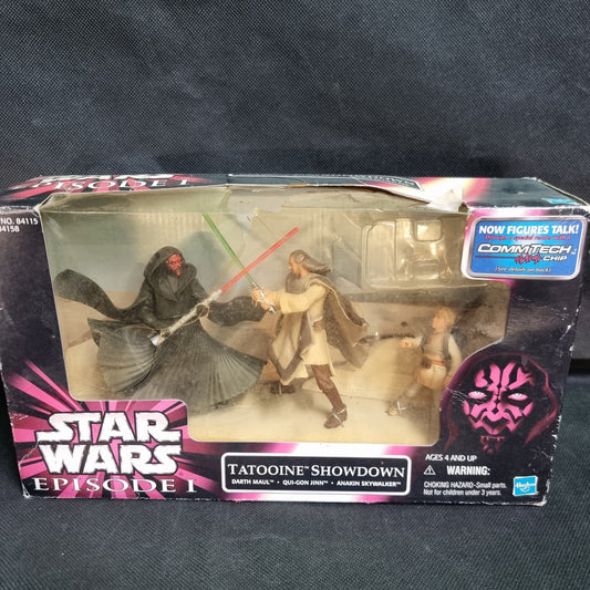 Star Wars Episode 1 TATOOINE SHOWDOWN Action Playset Hasbro Box Has Some Damage 