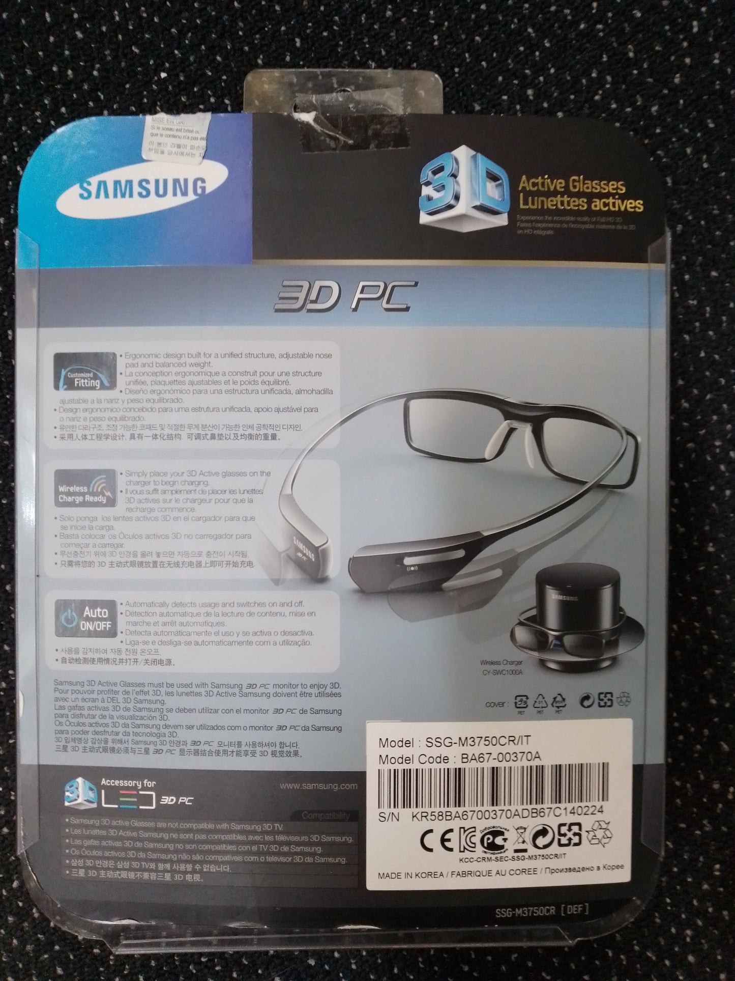 Samsung SSG-M3750CR 3D Rechargeable Glasses - N05360