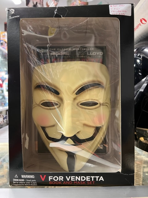 V FOR VENDETTA COLLECTOR BOOK AND MASK SET ~ DC COLLECTIBLES VERTIGO