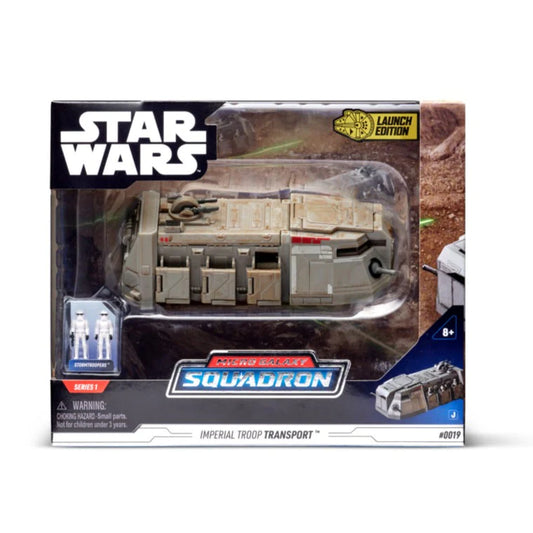 Star Wars Micro Galaxy Squadron Large Vehicles Imperial Troop Transport 6 Inch Vehicle and 2 Figures