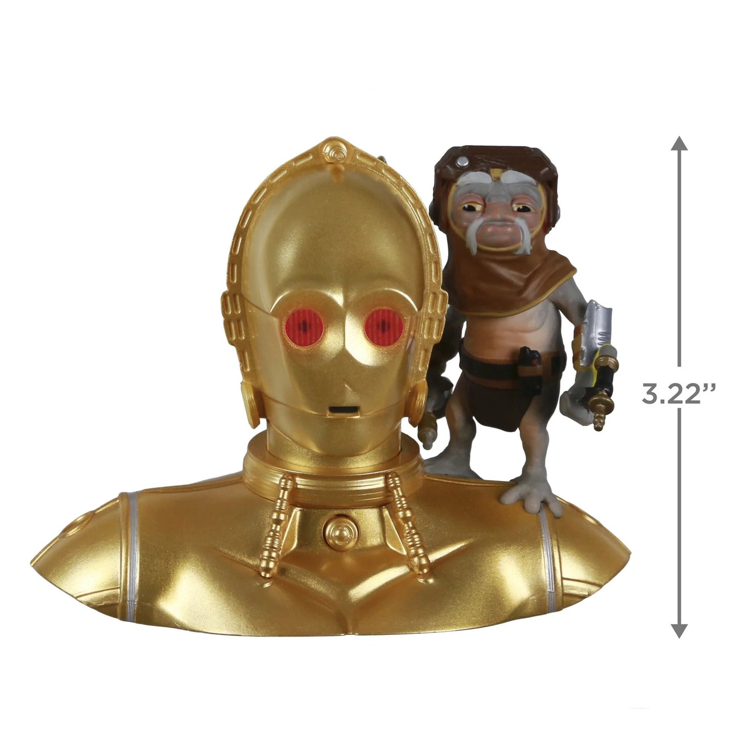 Star Wars: The Rise of Skywalker C-3PO and Babu Frik Hallmark 2021 Keepsake Ornament With Light and Sound